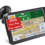 GPS Navigator for Car Truck RV, 9 Inch Touch Screen Latest 2026 Map, Real Voice Spoken Turn-by-Turn Direction Reminding Navigation System, Vehicle GPS with Speed and Red Light Warning, FM