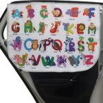 Car Window Shades for Side Windows Baby and Kids,Car Back Window Sun Shade Covers,Strong Magnetic Sunshades Curtains for Truck,27.5" x 19.5" (Animal Alphabet)