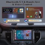 7 Inch Car Stereo with Wireless Apple CarPlay,Double Din Car Radio Androdi Auto,Bluetooth 5.2,IPS 1024 * 600 Display,FM Radio, Backup Camera,Online Navigation,178 * 100mm,Car Audio Receivers - Image 2