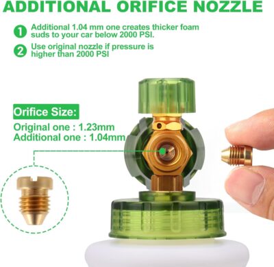 DUSICHIN Pressure Washer Gun with Foam Cannon,4000 PSI Car Wash Kit Snow Foam Lance Sprayer with 1/4" Quick Connector and 5 Nozzle Tips,1L Bottle DUS2702 - Image 8