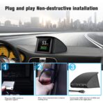 P10 obd2 Gauge Display Car Speedometer OBD2 Heads up Display for Cars with RPM, Water Temperature, Voltage, Fuel Consumption, Smart OBD2 Diagnostic Tool, Speed Alert - Image 8