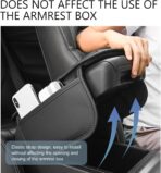 Car Center Console Cover, Leather Auto Armrest Cover with 2 Storage Bags, Universal Cars Armrest Cushion, Vehicle Interior Accessories Protector for Sedan, SUV, Truck (Black) - Image 5