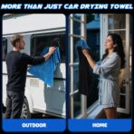 2-Pack 1200 GSM Car Drying Towels – Microfiber Towels for Cars (36" x 24"), Ultra-Absorbent, Streak-Free, Scratch-Free, No Water Spots, Double-Twist Pile & Edgeless Design(Blue) - Image 8