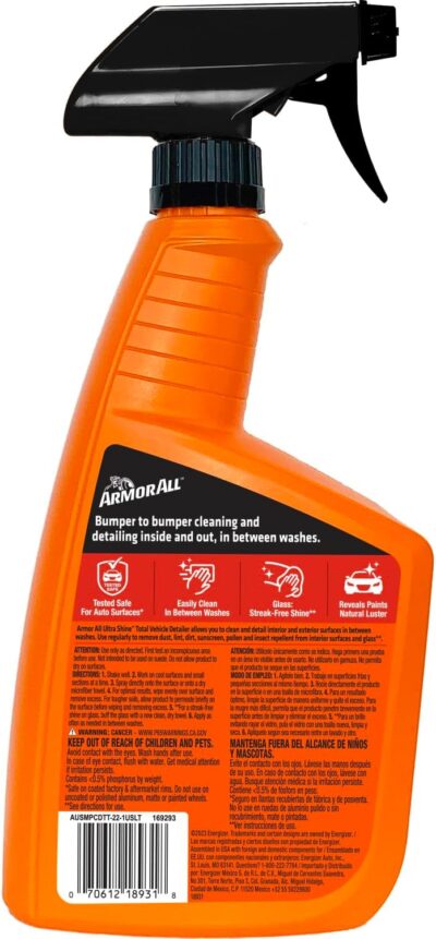 Armor All Ultra Shine Total Vehicle Detailer by Armor All, Car Detailer Spray for Interior and Exterior Use, 22 Fl Oz - Image 8