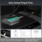 Wireless CarPlay Adapter,Covert Factory Wired to Wireless Car Play Adapter for iPhone 6+ (iOS only) Easy Setup Plug&Play,Multiple Controls,Support USB&USB-C - Image 3