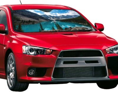 Clear Blue River with Mountains Windshield Sunshade for Car SUV Truck Foldable Uv Ray Reflector Front Window Sun Shade Visor Shield Cover - Image 2