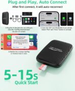 5-in-1 Wireless Android Auto & Carplay Adapter, Wireless CarPlay Adapter Support Netflix/YouTube/TF, USB-A/USB-C Cables, Convert Wired to Wireles Apple Dongle, Magic Video Box Car Play for iPhone - Image 6