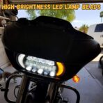 Headlight LED Road Glide Motorcycle, Daytime Running Side Lights for 2015 2016 2017 2018 2019 2020 2021 2022 2023 Headlamp Replacement accessories(Black) - Image 2