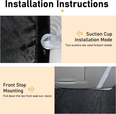 6PCS Reflective Car Windshield Sunshade Kit, Foldable Magnetic Side Window Shade with Storage Bag, Silver Coated UV Protection Heat Shield, Universal Auto Privacy Cover for Baby Camping Napping - Image 5