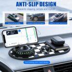 Multifunctional Car Anti-Slip Mat with 360° Rotating Phone Holder,Anti Slip Mat for Car Dashboard with Temporary Parking Number,Anti Slip Phone Mat for Car for Phones, Sunglasses, Keys (Gray Black) - Image 5