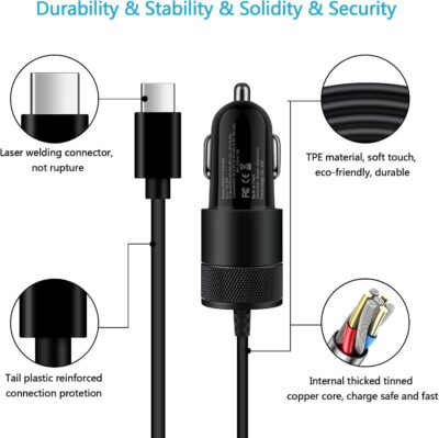 48W USB C Fast Car Charger for Samsung Galaxy Z Fold 7 6 5 4 3 Flip 7 FE 6 5 4 3 5G, Z Trifold, Tri Fold, S24 S23 S22 S21 Ultra FE Plus 5G, Vehicle Phone Adapter Auto Automobile Plug Type C 3ft Cable - Image 6