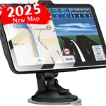 2025 Car GPS Navigator 2.5D Touchscreen 7inch Car GPS, Truck GPS Commercial Drivers,Real Voice prompts Turn Direction， Speed Limit Warning Speed Camera Alert, Lane Guidance Assist, POI