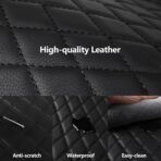Leather Car Seat Covers,Breathable and Waterproof Seat Cover Full Set,PU Premium Universal Fit Automotive Airbag Compatible for Cars Sedans SUVs Vans and Trucks(Full Seat,Black,N1) - Image 5