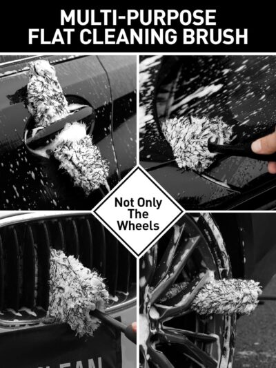 Fantasticlean 7PCS Car Wheel Cleaning Pro Kit, Tire Brush, Soft-bristled Rim Brush, Microfiber Flat Wheel Brush, Double-Ended Detailing Brush, Detailing Pads, Scratch-Free & Multipurpose - Image 7
