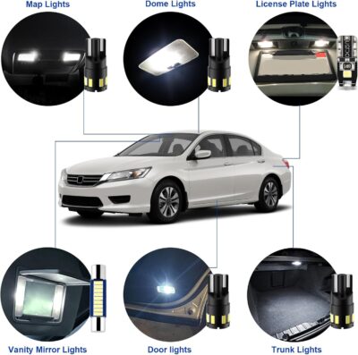 EASY EAGLE LED Interior Car Lights for Honda-Accord-2013-2022: 14 Piece Kit White LED Light Bulbs - Super Bright 6000K + Install Tool - Image 3