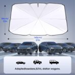 helloleiboo 𝟐𝟎𝟐5 𝑼𝑷𝑮𝑹𝑨𝑫𝑬 Foldable Car Windshield Sun Shade Umbrella,360° Rotating Sunshade for Car Windshield Front Window Reflective Heat Automotive Interior Sun Protection for Cars Trucks - Image 6