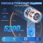 KMM Handheld Car Vacuum Cleaner, 16000PA Air Duster & Vacuum Cleaner, 120W High Power Hand Held Vacuum Cordless, Portable Vacuum Rechargeable with Multi-Nozzles & LED Light for Car, Home, Pet, Office - Image 4