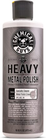 Chemical Guys Heavy Metal Polish Restorer and Protectant - Cleans, Restores & Protects, Aluminum, Stainless Steel, Chrome Polish & More, Safe for Cars, Trucks, Motorcycles, RVs, and Boats - 16 oz