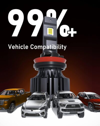 HIKARI WINGS 2026 40000LM H11/H8/H9 LED Bulbs, 45W Upgraded Core Chips, High Lumens Kit, 6000k Cool White, IP68 Waterproof, H16 Foglight - Image 6