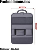 Car Backseat Organizer with Foldable Table Tray,Car Seat Back Protector with Touch Screen Phone Holder,Premium PU Leather Material,Compatible with Suitable for Most Car Travel Accessories - Image 5
