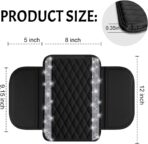 NBTEPEM Bling Car Center Console Cover, Leather Car Arm Rest Cover Cushion with 2 Storage Bags, Universal Auto Armrest Protector Storage Box, Bling Accessories Interior for Most Vehicles (Silver) - Image 2