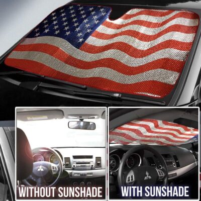 Big Ant Car Sun Shade, Windshield Sun Shade American Flag Sunshades Keep Vehicle Cool Best UV Ray Visor Protector Prevent Your Car from Sun Heat & Glare(Size: 63"X 28.5") - Image 4