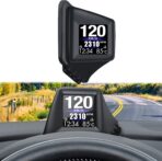 Geloo Car HUD Head Up Display, OBD2 HUD Display with OBDII GPS Dual System OBD2 Speedometer Gauge 8 Modes Multifunction Gauge Dashboard Display Smart Gauge can Installed Dashboard or A-Pillar Trim