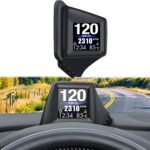 Geloo Car HUD Head Up Display, OBD2 HUD Display with OBDII GPS Dual System OBD2 Speedometer Gauge 8 Modes Multifunction Gauge Dashboard Display Smart Gauge can Installed Dashboard or A-Pillar Trim