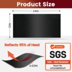 Heat Shield Automotive Aluminum Reflects 95% of Radiant Heat, 12" x 24" Stove Heat Shield to Protect Refrigerator, Heat Shield Wrap for Exhaust, Motorcycle, Wood Stove, Cabinet, Fireplace (Black) - Image 2