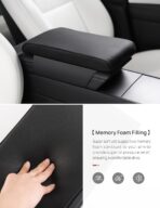 TPARTS Leather Armrest Support Cushion for All Tesla Model 3/Y/X/S Tesla Armrest Decor Interior Accessories Memory Foam Console Pillow Elbow Rest Cover Pad (Black) - Image 4