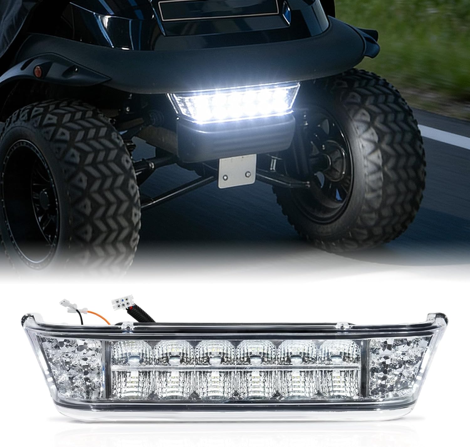 71fVOXQTpTL._AC_SL1500_.jpg DRIVE UP Club Car LED Headlight Bar for Club Car Precedent 2004-Up with Front Head Light Electric and Gas Golf Carts, 12V Golf Cart Front Replace Head Light Bar Replaces OEM 102524801, 1025248-01 - Image 1