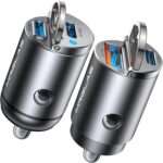 MRGLAS 2-Pack 90W USB C Car Charger, Super Mini Metal USB C Car Charger Fast Charging Adapter [PD+QC]&[Dual PD],Cigarette Lighter Compatible with iPhone 17 16 15 Pro Max iPad Air Samsung S25 Ultra