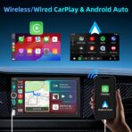 7" Wireless Double Din Car Stereo with Carplay, Android Auto, Bluetooth, Multimedia Car Audio Support Mirror Link, Backup Camera, FM/AM, HD Touchscreen, Aux Input Car Audio Receivers - Image 2