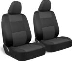 BDK PolyPro 2-Pack Front Car Seat Covers Set in Charcoal/Black - Front Seat Covers for Cars Trucks Vans SUVs Sedans, Easy to Install Front Car Seat Cover Protection, Universal Fit Car Accessories
