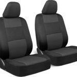 BDK PolyPro 2-Pack Front Car Seat Covers Set in Charcoal/Black - Front Seat Covers for Cars Trucks Vans SUVs Sedans, Easy to Install Front Car Seat Cover Protection, Universal Fit Car Accessories