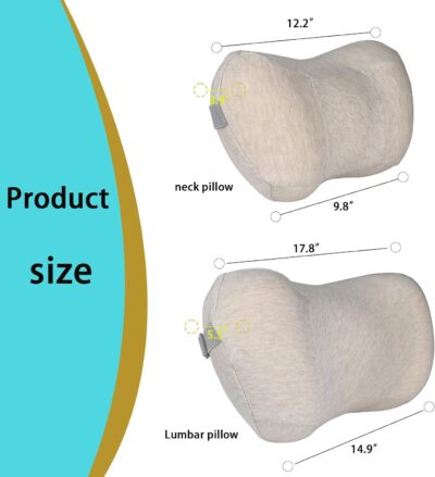 Lumbar Support Pillow for car，Car Neck Pillow Kit, Memory Foam Ergonomic Car Headrest and Lumbar Support for Driving Fatigue Relief, Comfort and Support Your Neck and Back - Image 3