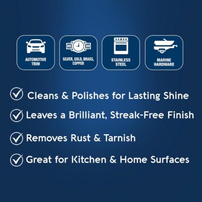 Eagle One Nevr Dull All Metal Wadding Polish, Chrome and Metal Cleaner for Cars, Kitchens, Bathrooms, Easy Tear Pads for Stainless Steel, Brass, Copper, Aluminum, 5 oz Tin - Image 3