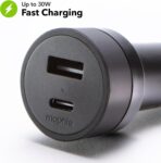 Mophie 42W Dual USB-C + USB-A Car Charger, Universal AUX Compatibility, LED Indicator, Fast Charging, Multi-Device - Image 2