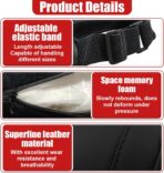Car Neck Pillow, Memory Foam Ergonomic Auto Headrest Cushion Pillow, Relieve Driving Fatigue Car Neck Support Pillows, Comfortable Leather Vehicle Seat Pillows with Adjustable Strap (Black) - Image 3