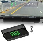 GPS Head Up Display Car HUD Speedometer | Plug & Play Universal OBD2 Alternative | MPH Projector on Windshield for Safer Driving (Green MPH)