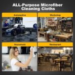 Shop Rags, 100 Sheets Microfiber Cleaning Cloth Commercial Grade Washcloths Lint-Free Bulk Shops Towels for Cars Mechanic Restaurant Garage Housekeeping, 11"x 9", White - Image 7