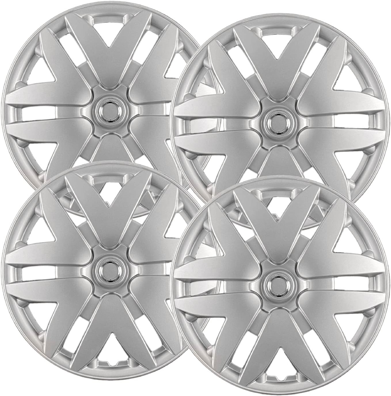71g0ZQPbhHL._AC_SL1454_.jpg Premium Quality 16 inch Silver Hubcaps/Wheel Covers fits 2004 2005 2006 2007 2008 2009 and 2010 Toyota Sienna, Heavy Duty Construction (Set of 4) 61124AMS-4 - Image 1