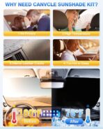 Canvcle Window Shades for 5th Gen Toyota 4Runner 2010-2024 Accessories Windshield Sun Shade Side Rear Window Covers Sunshade Full Set Sun Visor Privacy Protection Camping Keep Vehicle Cool Black 8PCS - Image 3