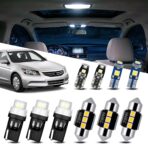 EASY EAGLE LED Interior Car Lights for Honda-Accord-2003-2012: 12 Piece Kit White LED Light Bulbs - Super Bright 6000K + Install Tool