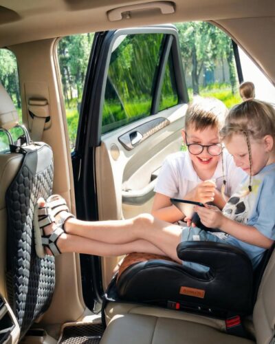 Owleys Kick Mat Back Seat Protector - Car Back Seat Cover for Kids Feet - Waterproof & Sturdy Protector for Upholstery from Dirt, Mud, Scratches and Stain (Black) - Image 8