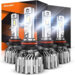 SEALIGHT 9005 9006 Bulb Combo, 92000LM 800% Super Bright 5 Mins Installation, 60000H Lifespan, 6500K Cool White 9005/HB3 9006/HB4 Fog Light Bulbs, Pack of 4