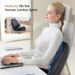 FLORICH Lumbar Support Pillow and Car Seat Cushion, Ergonomic Back Support Pillow and Seat Chair Cushion for Office Chair Memory Foam Lumbar Support and Car Seat Cushion for Car Seat Driver - Black - Image 3