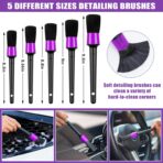 AUTODECO Windshield Cleaner Tool, 17Pcs Car Interior Detailing Kit, Detailing Brush, Towels, Duster, Car Cleaning Kit Interior for RVs, Truck, Trailer (Purple) - Image 4