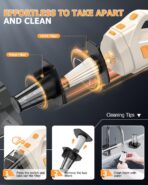 BQYPOWER Handheld Vacuum Cordless, 16000PA Strong Suction Hand Held Vacuum Cordless Rechargeable with Multiple Accessories, Portable Car Vacuum Cleaner High Power for Car Home Office - Image 6