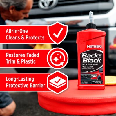 Mothers Back-to-Black Trim & Plastic Restorer, 12 oz. — Removes Oxidation, Dirt & Wax Residue – Restores Faded Trim & Provides Long-Lasting Protection (06112) - Image 3
